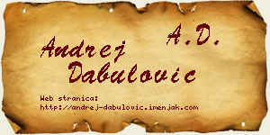 Andrej Dabulović vizit kartica